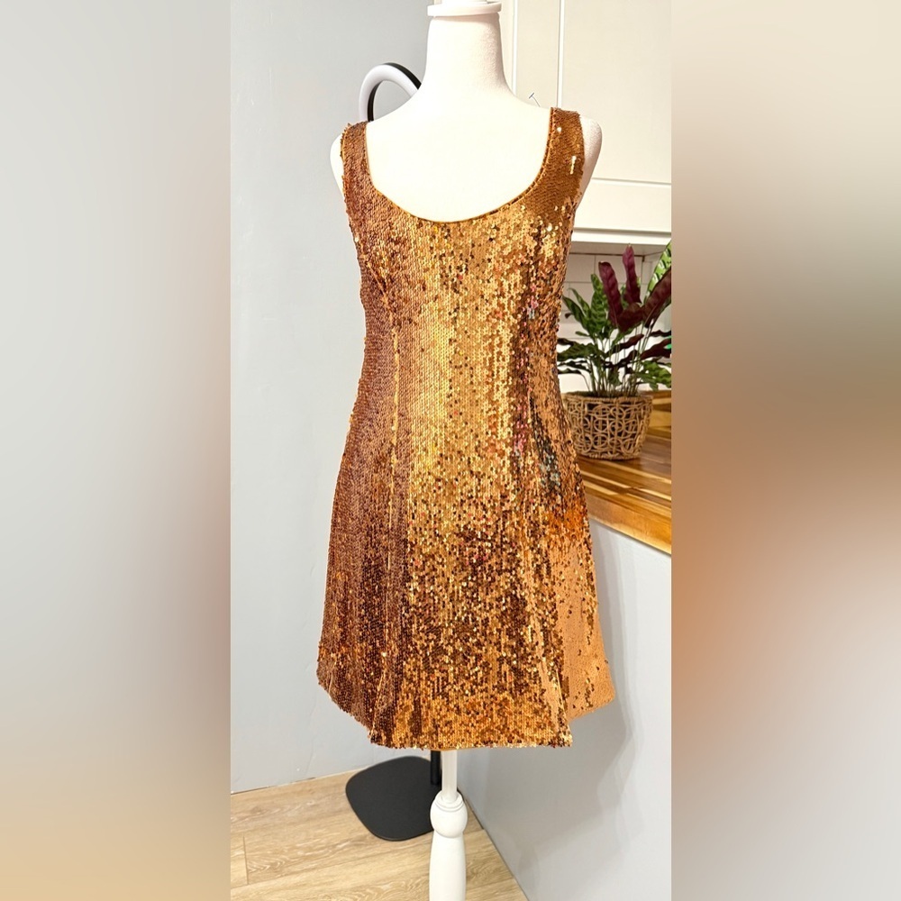 #10) Stunning Sequin Bronze or Copper mini dress